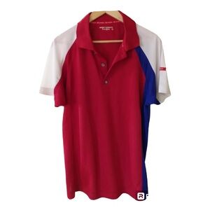 Red and Blue Men's Polo Shirt, poly, golf, soccer, tennis